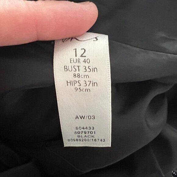 BHS Black Wool Blend Pea Coat Women's Size 12 EU 40 - Picture 8 of 11